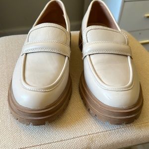 Madewell 8 Bradley Lugsole Loafers Slip On Shoes Pale Oyster Cream